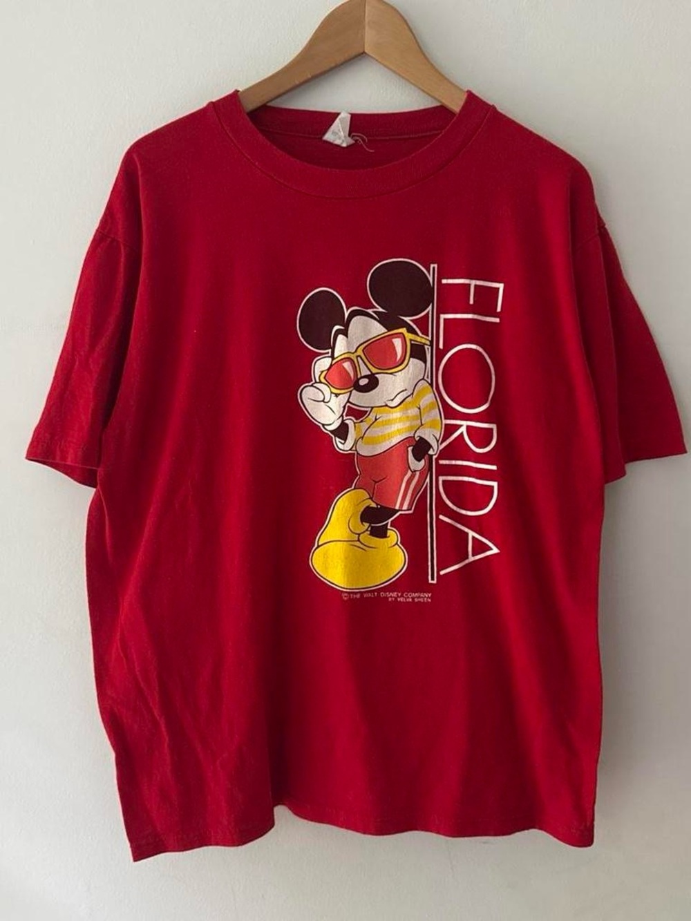 Vintage 90s Velva Sheen Single Stitch Mickey Mouse Florida Graphic Tee